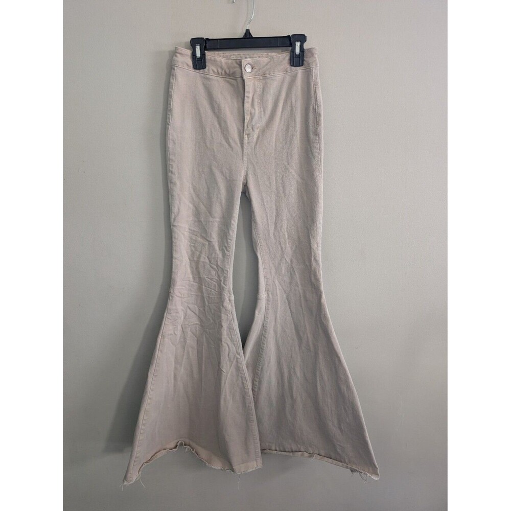 Free People Khaki Flare Denim Pants Size 27